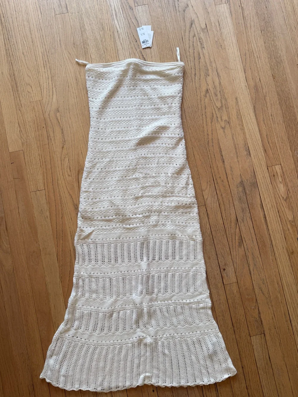 Abercrombie Strapless Crochet-Style Maxi Dress — Size M